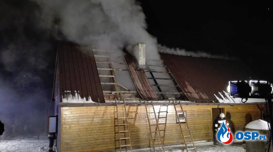  Pożar domu w Buchcicach OSP Ochotnicza Straż Pożarna