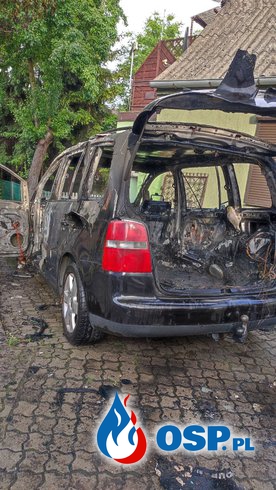 Wronki – pożar samochodu OSP Ochotnicza Straż Pożarna