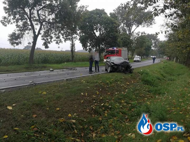 Wypadek na DK60 w Glinojecku OSP Ochotnicza Straż Pożarna
