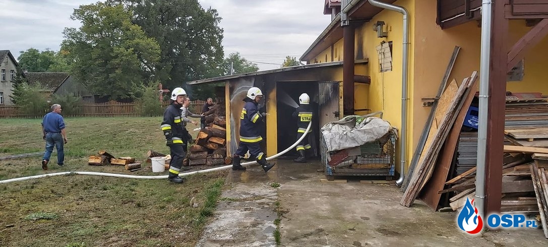 5 zastępów w akcji - Pożar kotłowni OSP Ochotnicza Straż Pożarna