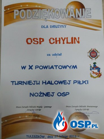 X Powiatowy Turniej Drużyn OSP w Halową Piłkę Nożną OSP Ochotnicza Straż Pożarna