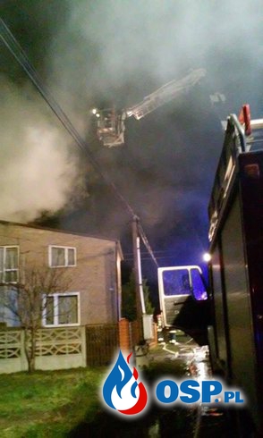 Pożar poddasza w budynku mieszkalnym m. Kołaczkowice Duże OSP Ochotnicza Straż Pożarna