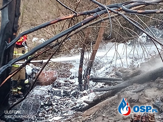 Pożar dzikiego wysypiska śmieci OSP Ochotnicza Straż Pożarna