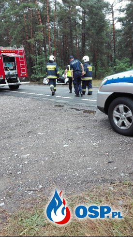 Niebezpieczny wypadek na "dobrze wszystkim znanym" zakręcie w Anielinie. OSP Ochotnicza Straż Pożarna