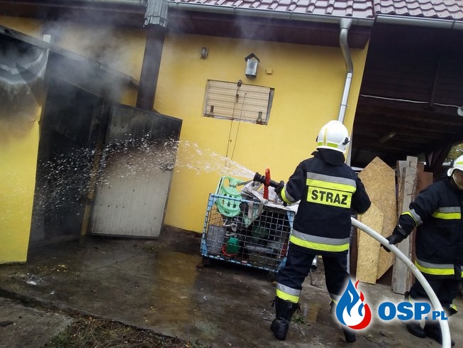 5 zastępów w akcji - Pożar kotłowni OSP Ochotnicza Straż Pożarna
