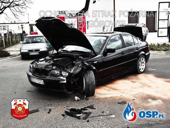Wypadek drogowy. OSP Ochotnicza Straż Pożarna