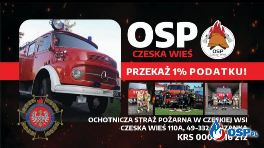 Twój 1 procent dla strażaków z OSP Czeska Wieś OSP Ochotnicza Straż Pożarna