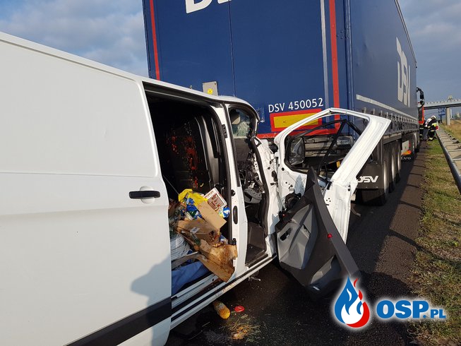 Wypadek Autostrada A-2! MOP Police OSP Ochotnicza Straż Pożarna