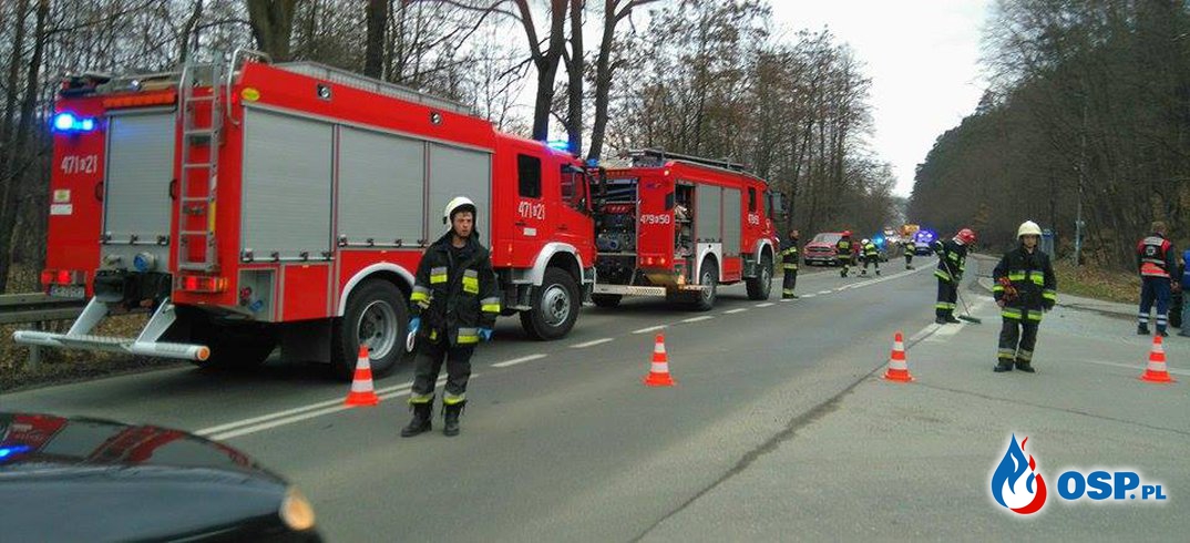 Kolizja w Biertowicach - DW956 OSP Ochotnicza Straż Pożarna