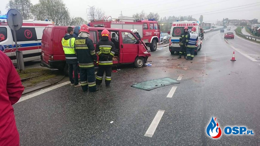 Wypadek na ,,Zakopiance'' w Mogilanach OSP Ochotnicza Straż Pożarna