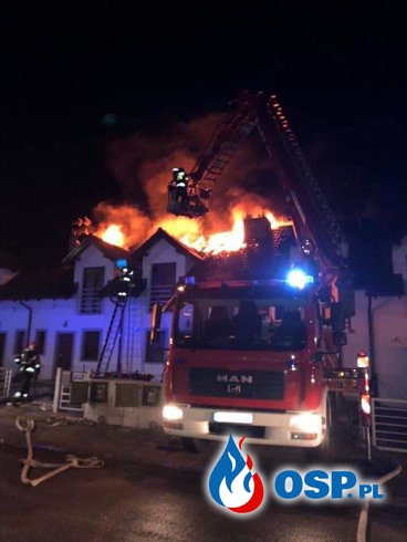 Pożar mieszkań w zabudowie szeregowej w Brodowie OSP Ochotnicza Straż Pożarna