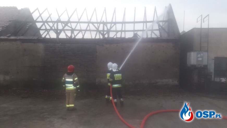Pożar stodoły w Boguszycach. OSP Ochotnicza Straż Pożarna