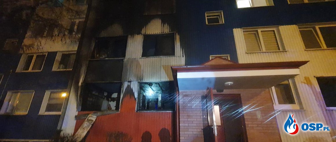 Tragiczny pożar mieszkania w Kleosinie. Zginęły dwie osoby. OSP Ochotnicza Straż Pożarna