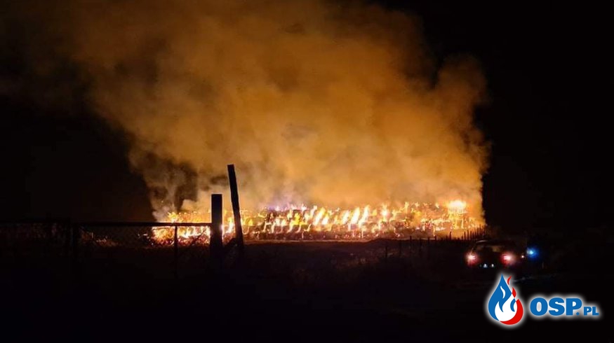 [Zdarzenie nr 16] Duży pożar stogu siana w miejscowości Morzewo OSP Ochotnicza Straż Pożarna