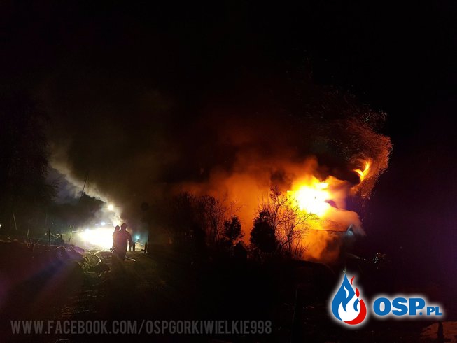 Nocny pożar budynku mieszkalnego OSP Ochotnicza Straż Pożarna