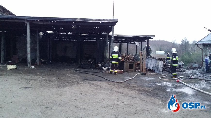 Pożar budynku Gospodarczego w miejscowości Wirwajdy OSP Ochotnicza Straż Pożarna