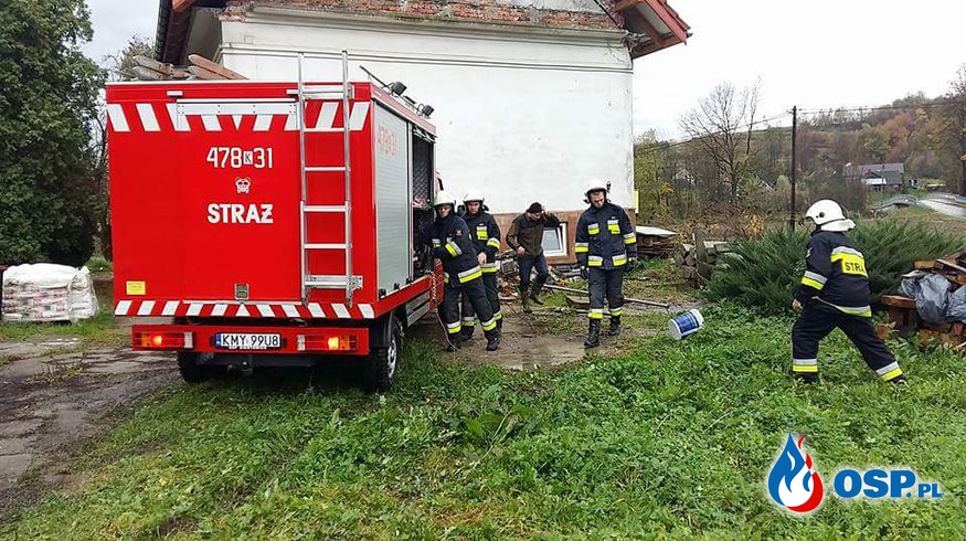 Podtopienie budynku w Biertowicach. OSP Ochotnicza Straż Pożarna