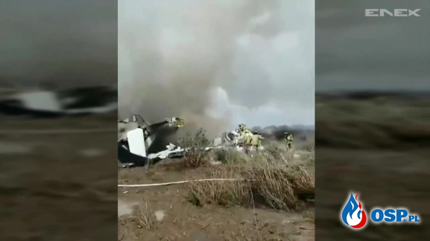 Katastrofa samolotu pasażerskiego w Meksyku. Wszyscy przeżyli, 49 rannych. OSP Ochotnicza Straż Pożarna