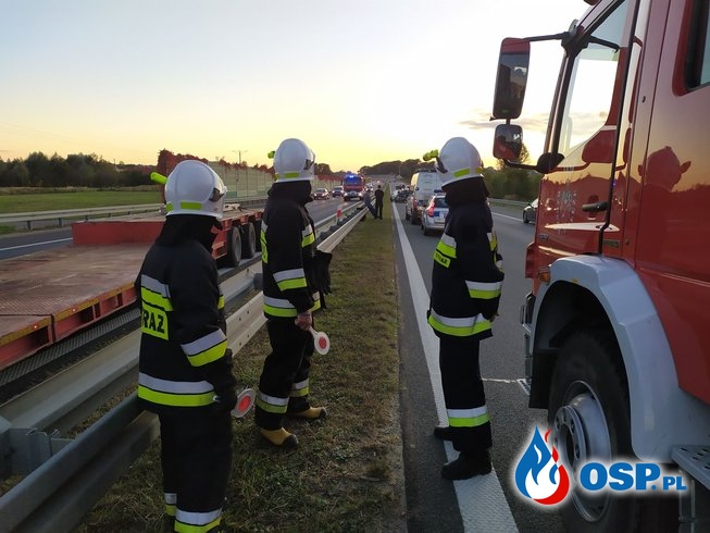 Wypadek 4 aut na łączniku 97 z S19 i A4 OSP Ochotnicza Straż Pożarna