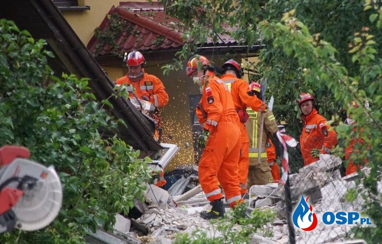 Eksplozja gazu w Chodlu. Dwie osoby zginęły pod gruzami domu. OSP Ochotnicza Straż Pożarna