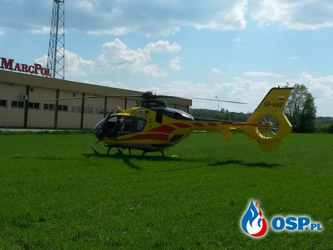 Groźny wypadek z udziałem motocyklisty OSP Ochotnicza Straż Pożarna