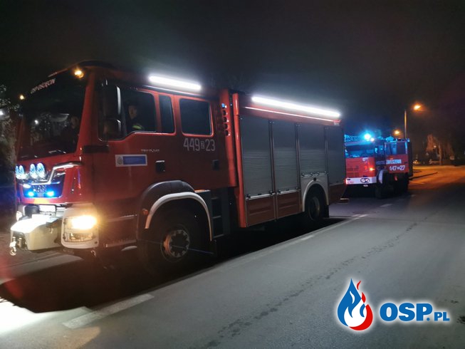 Nocny pożar warsztatu samochodowego OSP Ochotnicza Straż Pożarna